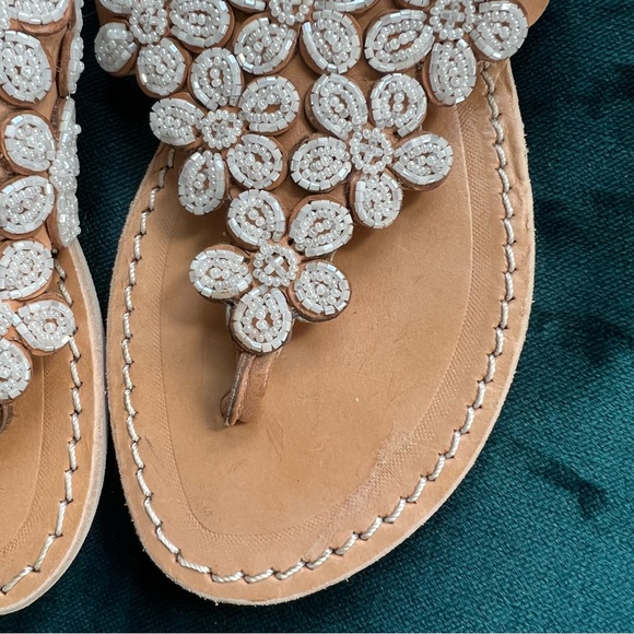 Anthropologie Shoes - ANTHROPOLOGIE LAIDBACK LONDON FLORAL BEADED THONG FLAT SANDALS SIZE 9